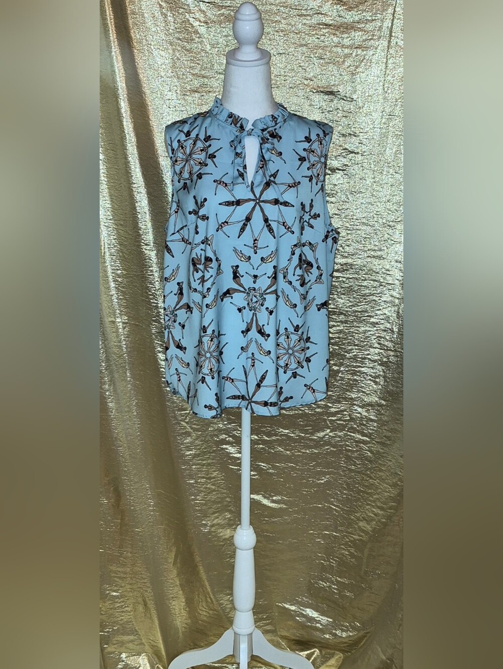 ModCloth Sleeveless Light Blue Print Skirt and Matching Top - Picture 8 of 8